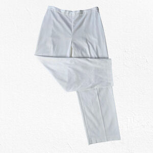 Alfred Dunner White Monte Carlo Classic Stretch Minimal Straight Pants Size 18